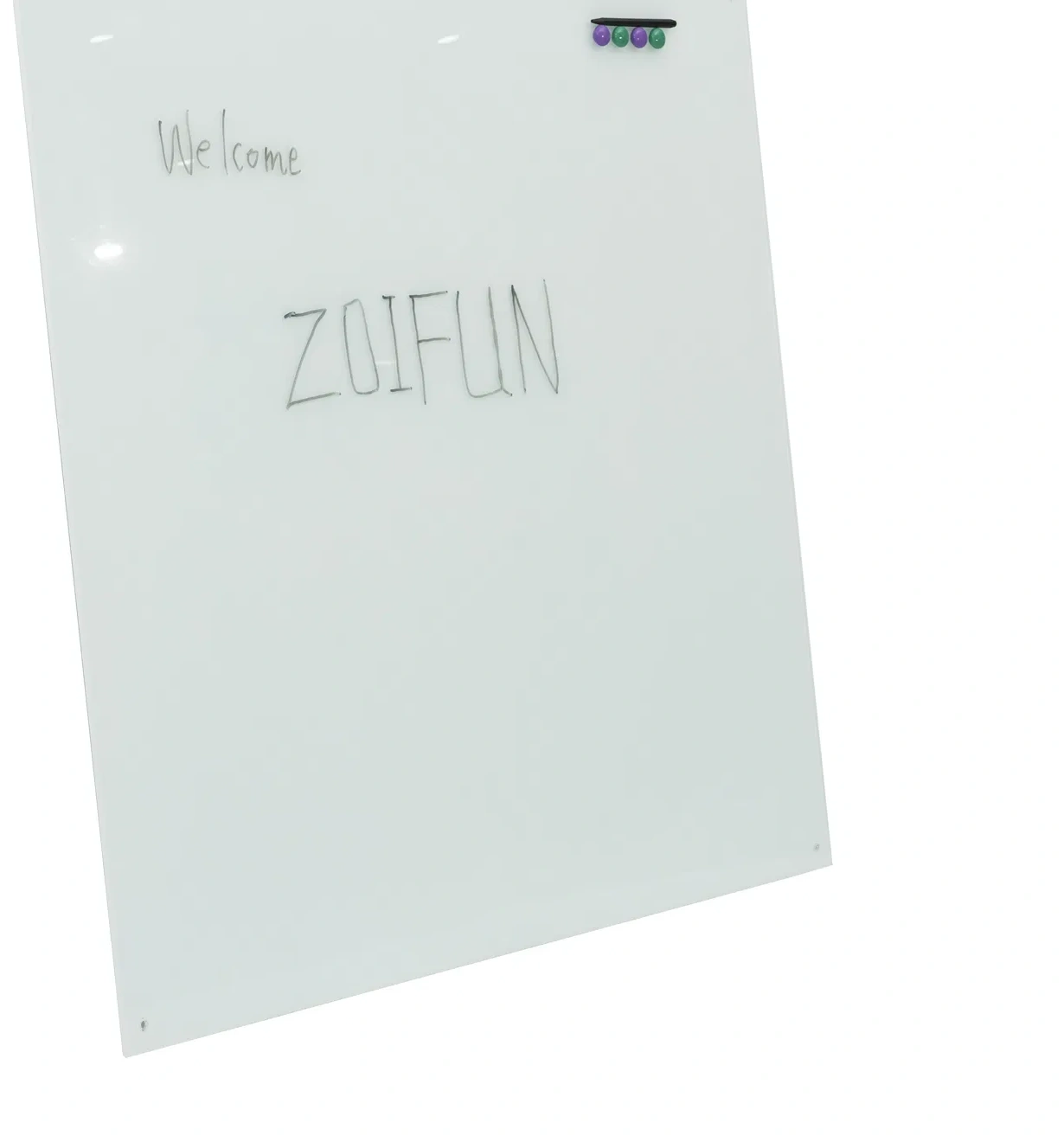 Tempered Glass Whiteboard Magnetic Custom Zinc Plate Coated Standard White Board