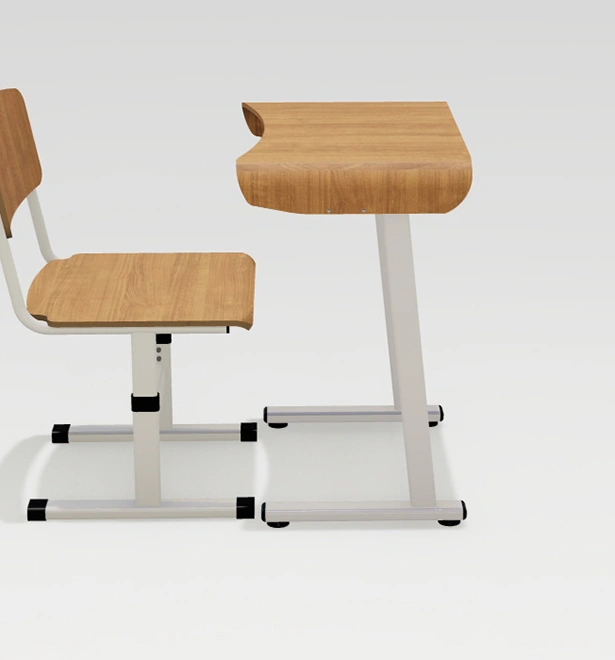Metal Chair and Wooden Study Desk for School Furniture Classroom Kids