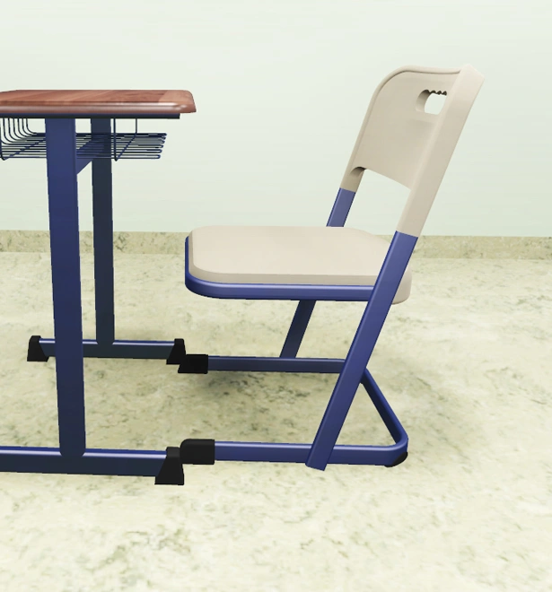 Kids Study Single Student Desk and Chair with Wooden Material School Modern Furniture