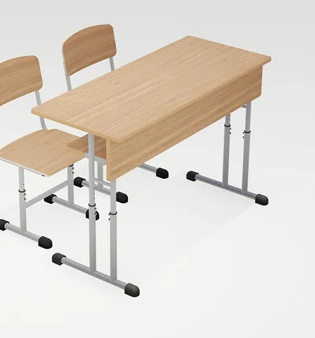 2 Seats Double Person Useful Height Adjustable Table MDF School Study Student Wooden Set