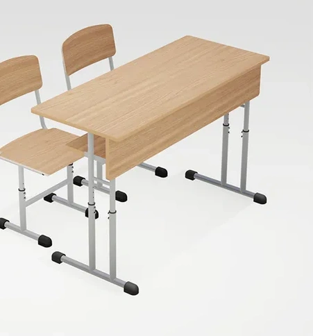 School Study Student 2 Seats Height Adjustable Desk MDF Wooden Student Desk