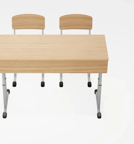 Two Seats Double Person Height Adjustable Table MDF Wooden Set School Study Student Furniture