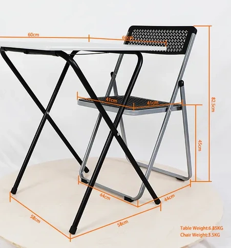 Light Weight Wooden Plastic Folding Table Chair Set; Outdoor Garden Meeting School Classroom Examination Furniture