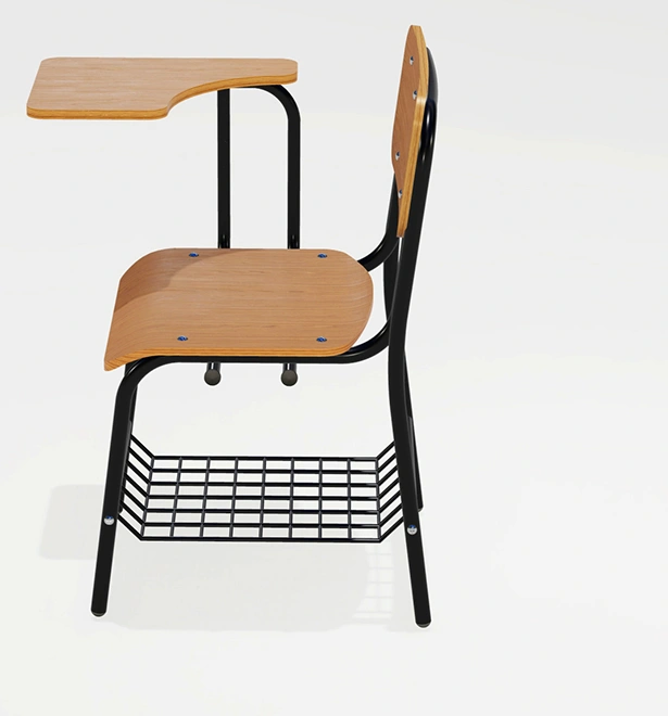 Wooden Metal MDF Plywood Classroom Student Desk and Writing Pad Chair School