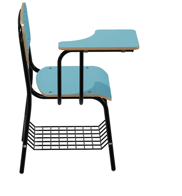 College High School Kids Study Single Student Desk and Chair Furniture Wooden Material