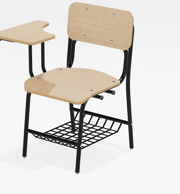 Nature Color Simple Style Chair with Pad Book Racket/Office School Classroom Wooden Furniture
