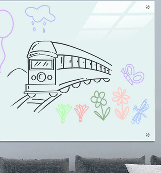 Zoifun Furniture Custom Frameless White Surface Glass Whiteboard Magnetic Acrylic Dry Erase White Board