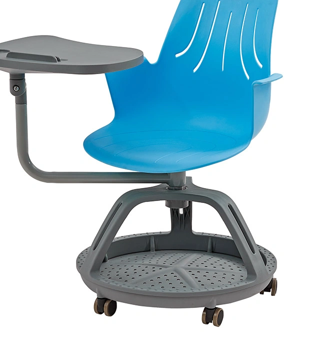 University Chair Classrooms Plastic 360° Swivel Chair with Writing Pad