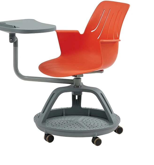 University Chair Classrooms Plastic 360° Swivel Chair with Writing Pad view 2