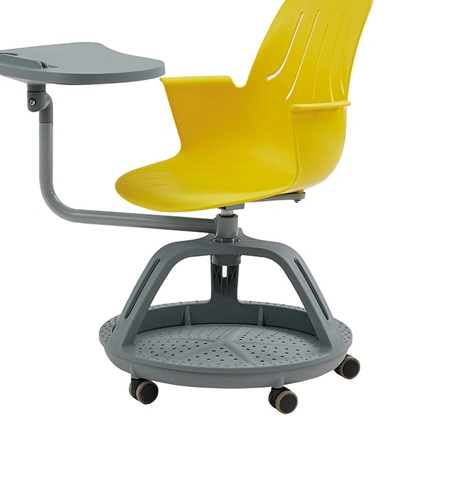 University Chair Classrooms Plastic 360° Swivel Chair with Writing Pad view 3