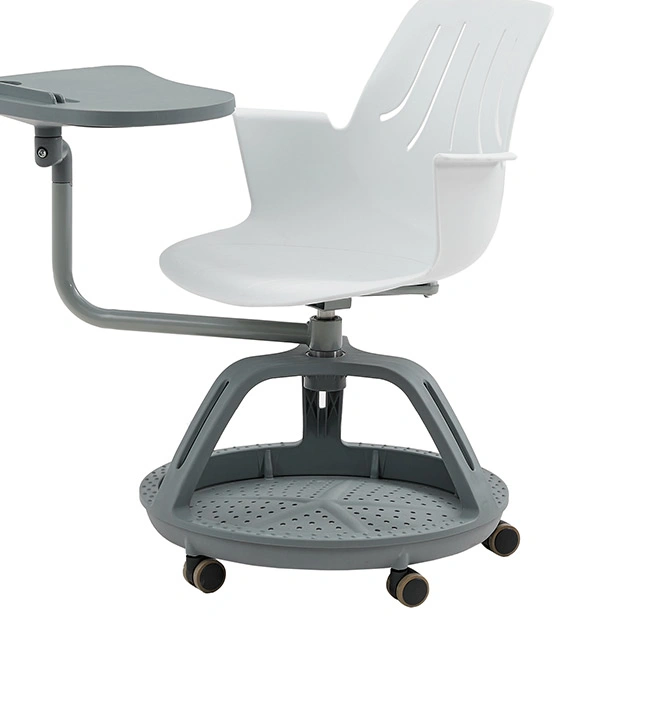 University Chair Classrooms Plastic 360° Swivel Chair with Writing Pad view 4