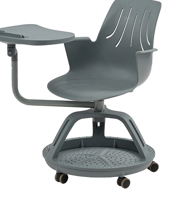 University Chair Classrooms Plastic 360° Swivel Chair with Writing Pad view 5