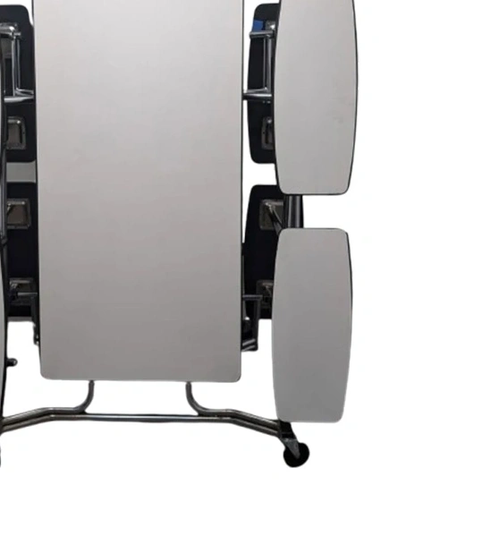 Wooden School Cafeteria Tables and Chairs with Steel Frame College Furniture Set