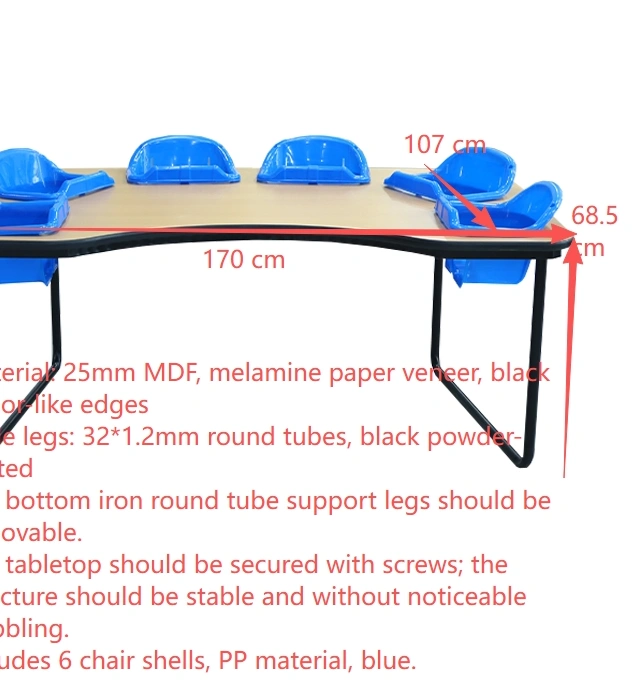 Factory Direct Partners Low Price 6 Seat Activity Classroom Furniture Tables