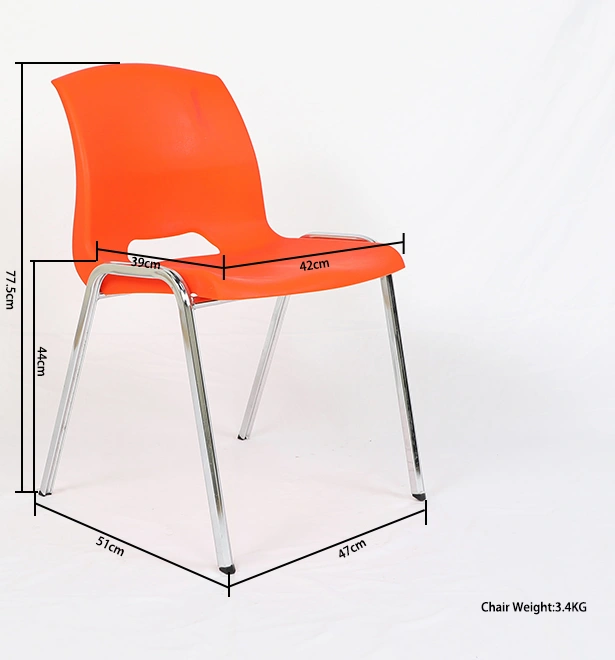 Factory Price School Furniture Orange Luxury Plastic Chair for Sale view 2