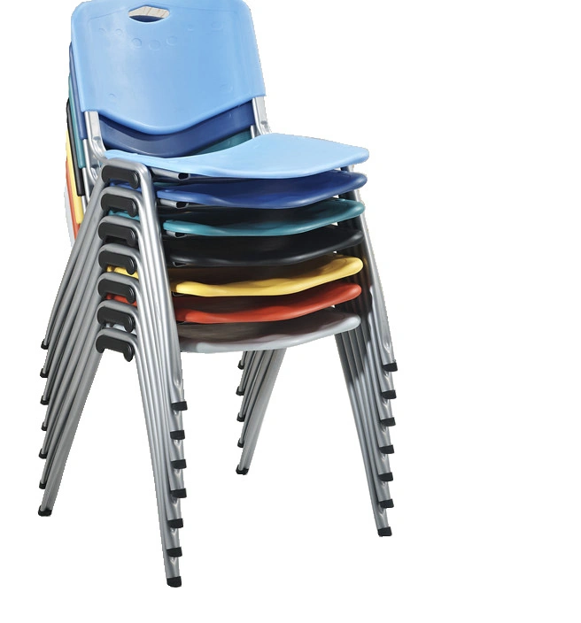 Ergonomic Cheap School Furniture Plastic Black Stackable Training Chair