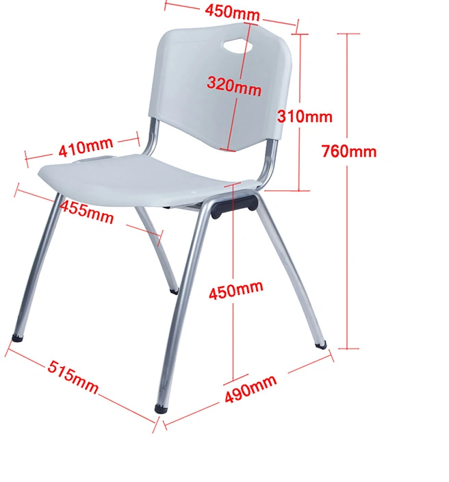 Ergonomic Cheap School Furniture Plastic Black Stackable Training Chair view 2
