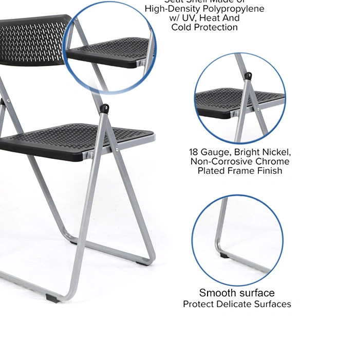 Portable Outdoor Event Dining Garden Banquet Plastic Folding Chair view 3
