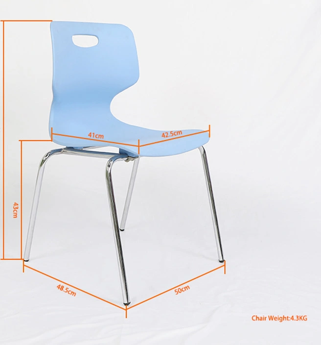 Metal Legs School Furniture School Chair Plastic Training Dining Chair view 2