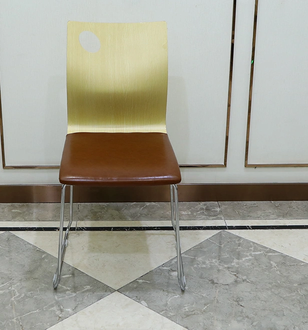 Solid Bent Wood Student Chair with Chrome Metal Leg, School Dining Chair for Student view 2