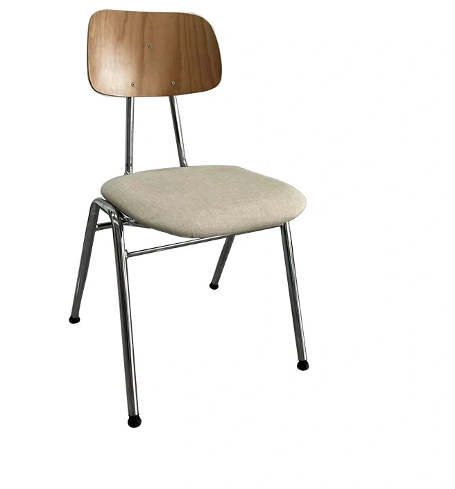 Modern Metal Legs Dining Room Chairs Fabric Upholstered School Chair