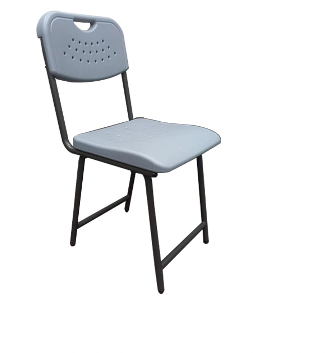 Classroom Chair Stackable Plastic Student Lecture Chair Steel Frame Single Chair