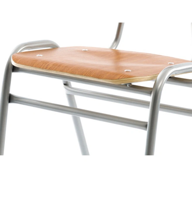 Comfortable Walnut Wood Stackable Training School Student Chair view 2