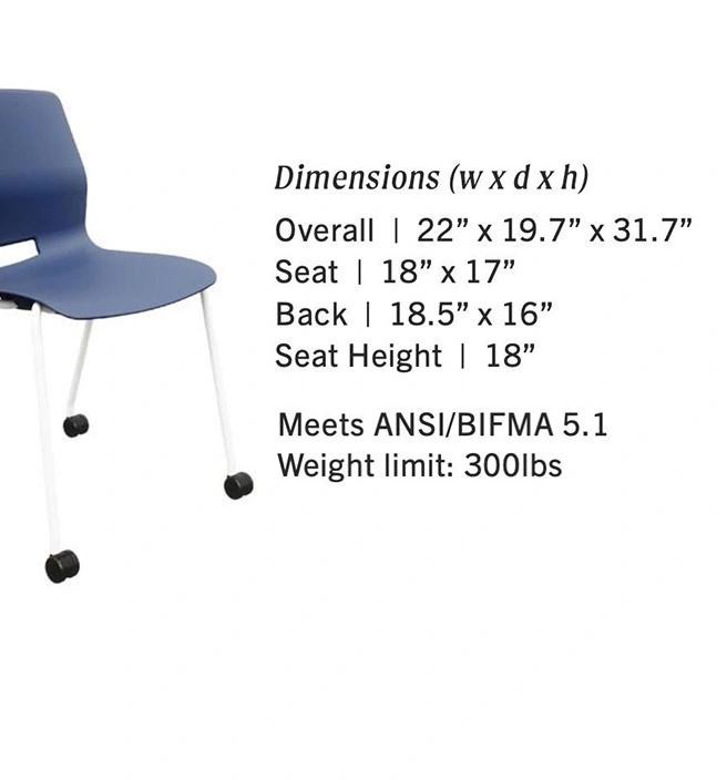 Modern Hard Plastic School Furniture Student Teacher Chair with Wheels view 4