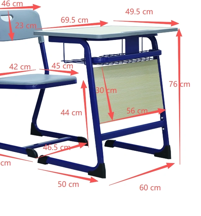 Classroom Furniture Table and Chair Set with Front Panel