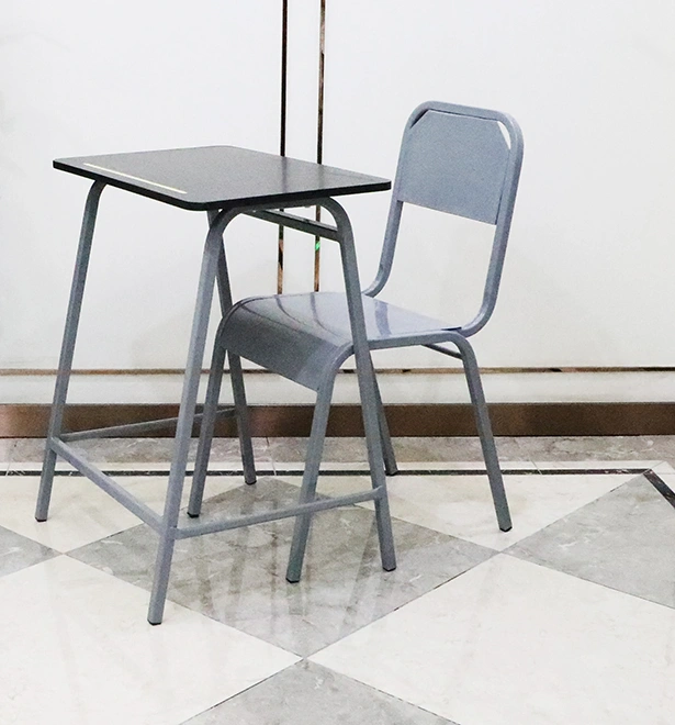 Modern School Furniture Student Desk and Chair Single Student Metal School Desk and Chair Set