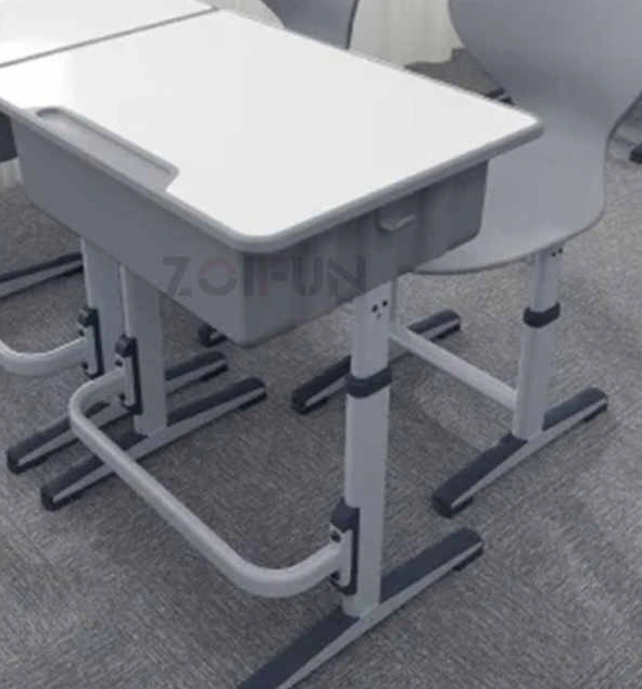 Modern Height Adjustable Single Plastic School Desk and Chair Set view 5