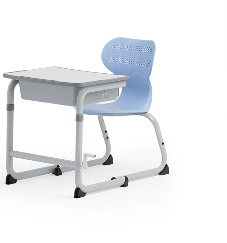 School Equipment Height Adjustable Single Student Desk and Chair Set