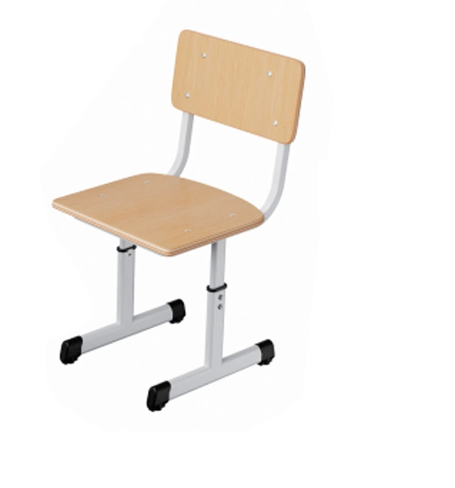 School Furniture Fixed Single Metal Frame Wooden Top Student Desk and Chair Set