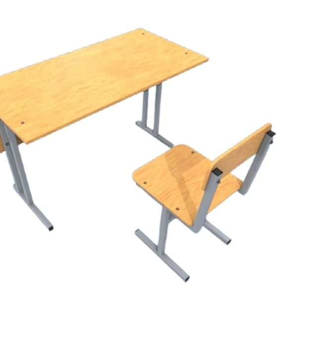 Primary School Furniture 2 Seats School Desk and Chair Set view 4