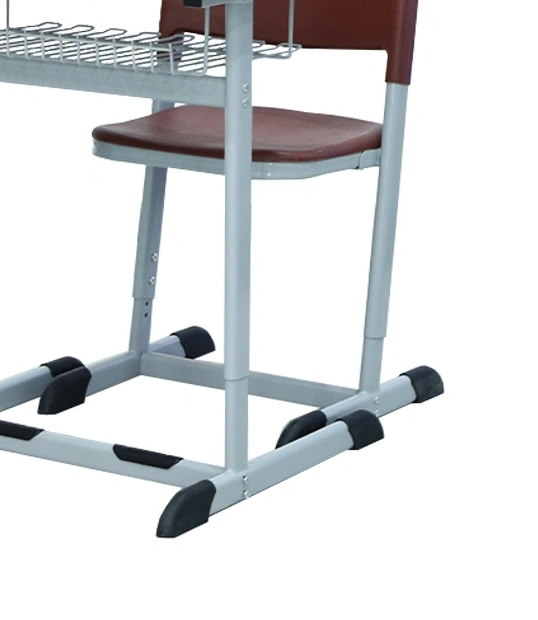 Simple Metal Frame Single Classroom School Furniture Student Desk and Chair Set