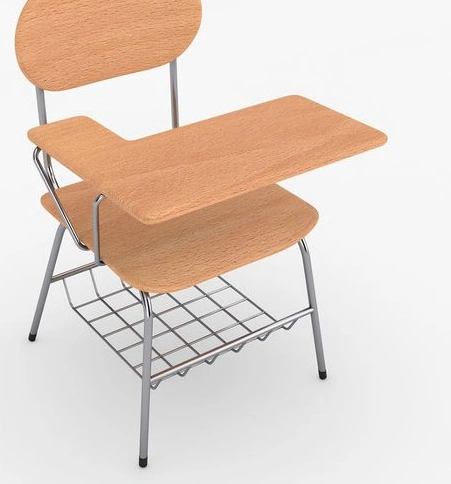 Comfortable Wooden Student Training Chair with Writing Tablet