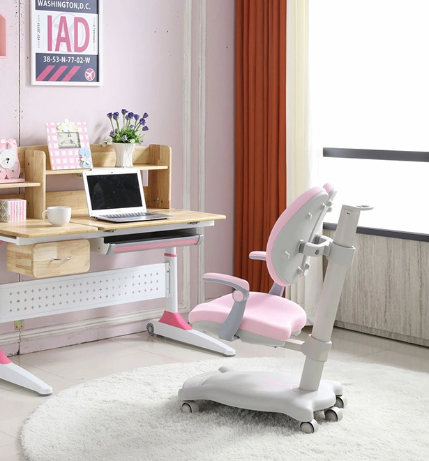 Adjustable Home Use Big Storage Home Study Children Kids Study Plastic Soft Padding Tables and Chairs a Set