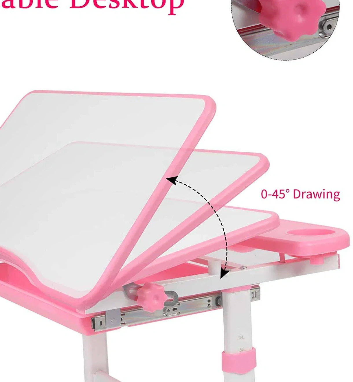 Home Use Wood Height Adjustable Writing Table for Kids Children Set Desk and Chair Study Table