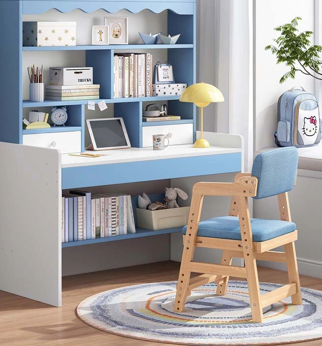 Wooden Desk Kids Study Table Children Study Table and Chair Height Adjustable Kid Desk
