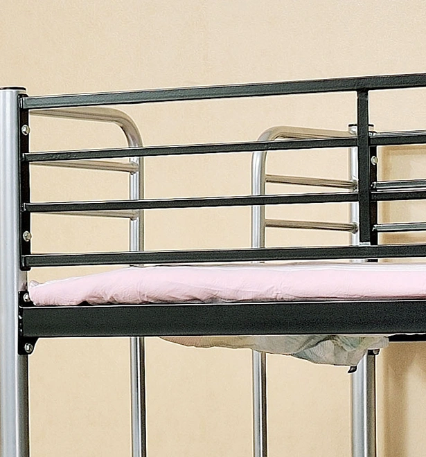 University Apartment Bedroom Furniture King Size Metal Bunk Bed White Loft Bunk Bed and Study Desk