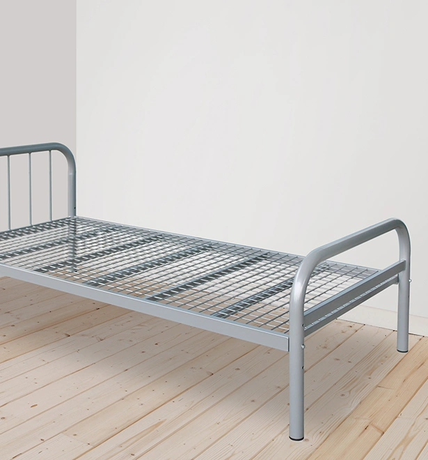 Heavy Duty Metal School Student Single Bed for Adult&Commerical Modern Army Style Metal Bed Furniture
